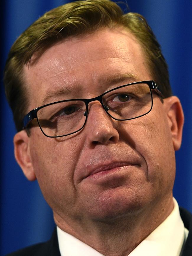 Deputy Premier Troy Grant denied backing down to save his political skin. Picture: AAP