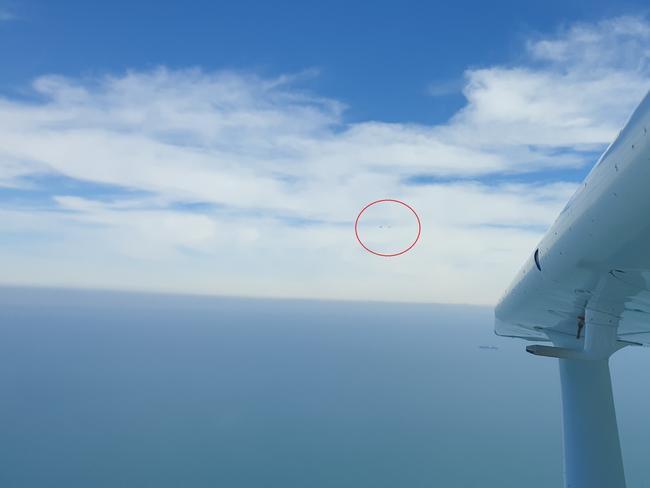 Mount Martha plane crash Photo of fighter jets minutes before the crash taken by nearby pilot. Picture: Supplied