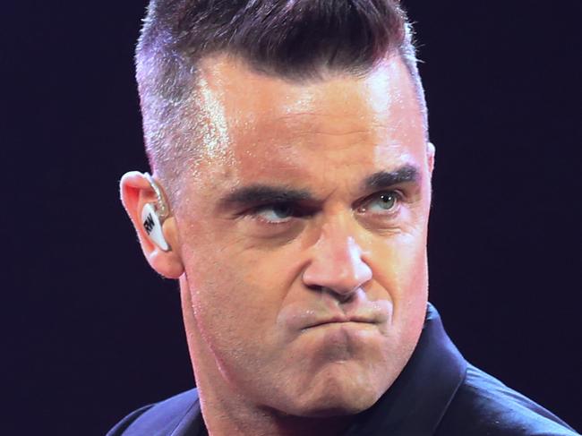 Robbie Williams in concert at Rod Laver arena in Melbourne. Thursday, Oct 22. 2015. Picture: David Crosling