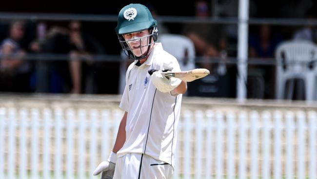 BBS batsman Blake ArmstrongGPS first Xv cricket between BBC v TSS at Parkman Park.Saturday February 17, 2024. Picture, John Gass