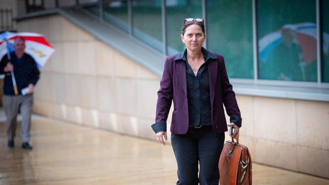 Councillor Sally Townley on her way to court in June last year. Photo by Trevor Veale.