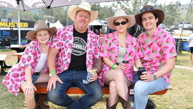 Maybis, Chris, Mia and Johnno Blake at the Gympie Muster. Picture: Patrick Woods.