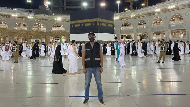 Houssam Abiad in the holy site of Kaaba in Mecca, Saudi Arabia. Picture: Supplied