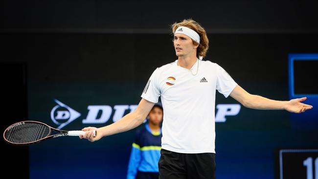 Say it ain’t so! Alexander Zverev is the overwhelming favourite to be the big name who flops in week one. Picture: AFP