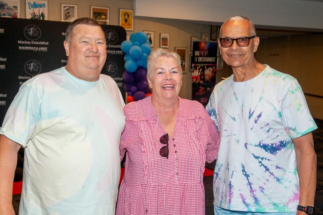 David White, Lesley Rice from Andergrove and Snowy Brooks from London at Mackay Eisteddfod 2022Picture: Michaela Harlow