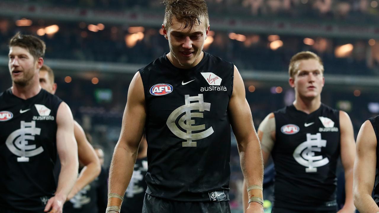 Patrick Cripps has won just 24 of a possible 103 games at Carlton (Photo by Adam Trafford/AFL Media/Getty Images).