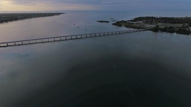 Bribie Island bridge. Picture: Dan Moore