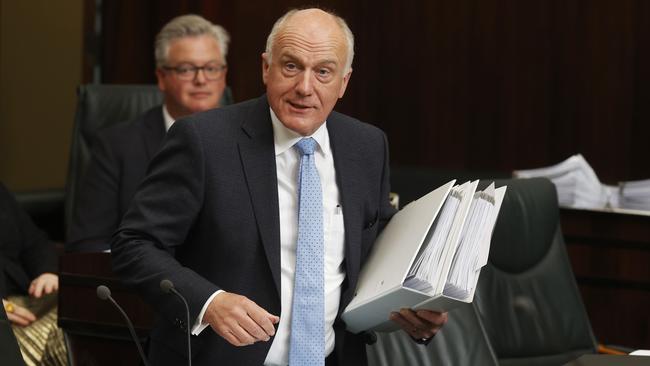 Minister Eric Abetz. Return to the House of Assembly question time. Picture: Nikki Davis-Jones