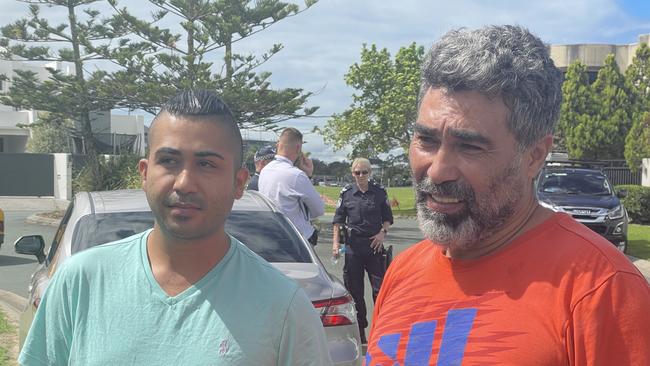 Helensvale mechanic Seyed Akbar Hosseini (right) spoke about a terrifying home invasion where a Maserati was stolen. Picture: Lea Emery