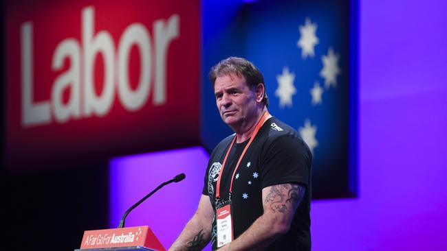 CFMEU state Secretary John Setka at the Labor Party National Conference in Adelaide in 2018. Picture: AAP Image/Lukas Coch