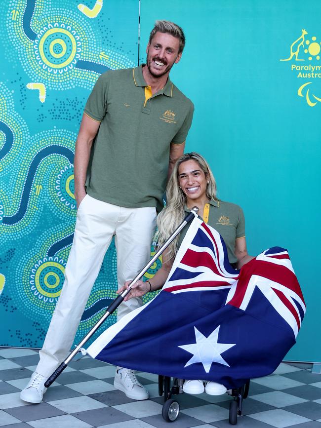 Madison de Rozario and Brenden Hall are Australia’s flag-bearers for the Paris Games. Picture: Getty Images