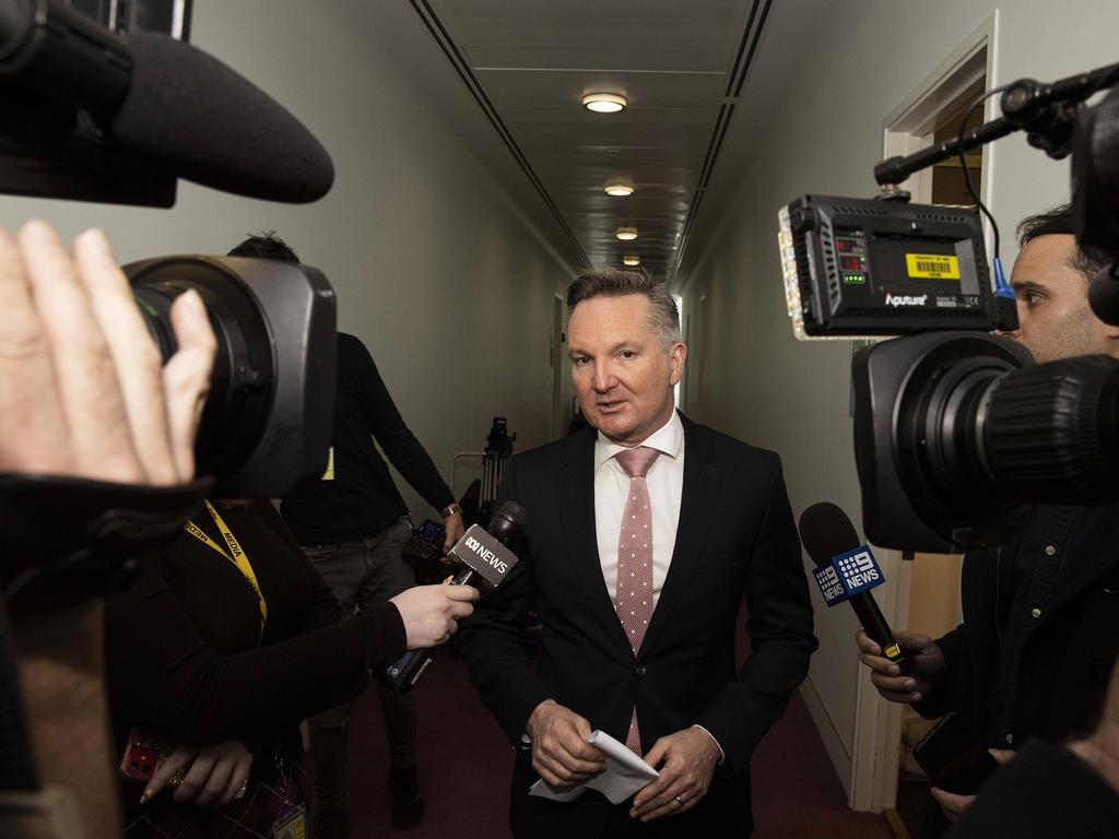 Chris Bowen, Minister for Climate Change and Energy spoke to media at Parliament House in Canberra. Picture: NCA NewsWire / Gary Ramage