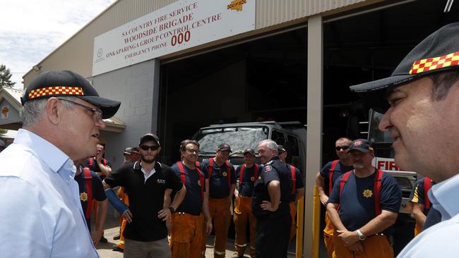 The PM said he would ensure public servants got up to four weeks paid leave annually to fight fires. Picture: AAP/Kelly Barnes