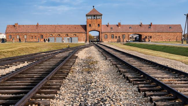 Oswiecim, Poland - October 28, 2007: The entrance of the notorious Auschwitz II-Birkenau, a former Nazi extermination camp and now a museum on October 28, 2007 in Oswiecim, Poland