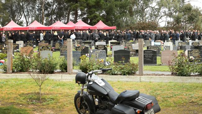 Funeral for Rebels bikie Shane Smith, who died in a motorcycle crash on 26 September 2022. Picture Dean Martin