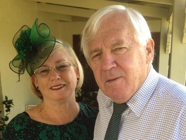 Former Kimberley College principal Paul Thomson with wife Jennifer