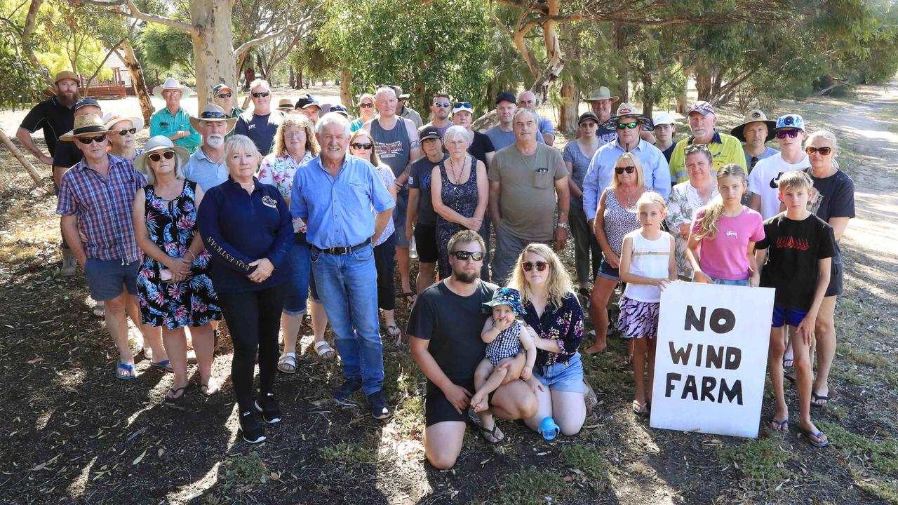 Concerned residents opposed to the Golden Plains wind farm gather in Lethbridge Picture: Mark Wilson