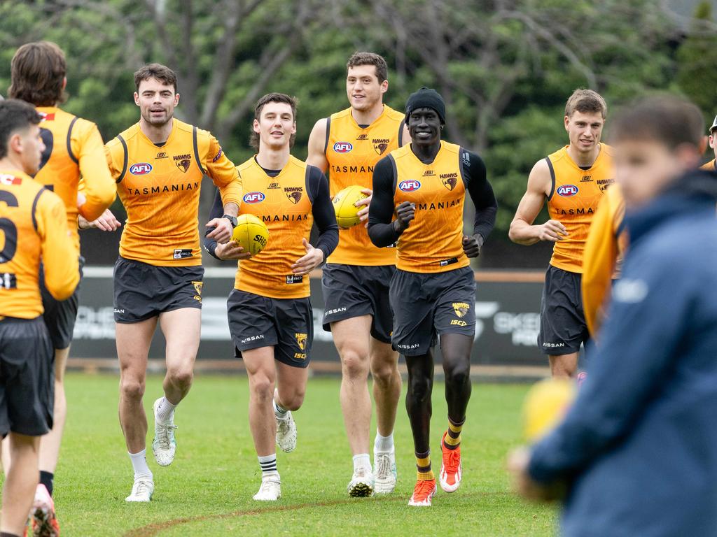 The Hawks at training on Friday. Picture: Jason Edwards