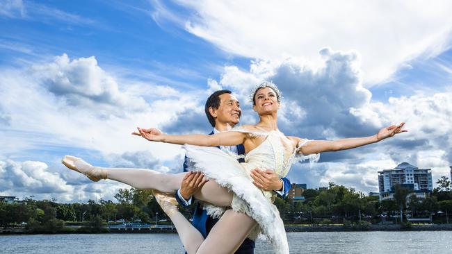 Queensland Ballet's Artistic Director Li Cunxin with Yanela Pinera, Wednesday, June 23, 2021 - Picture: Richard Walker