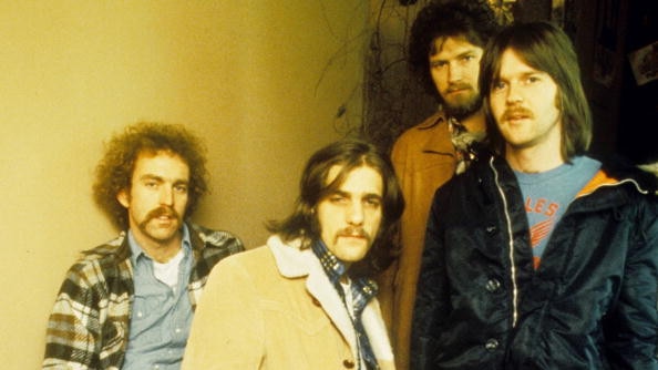 Bernie Leadon, Glenn Frey, Don Henley and Randy Meisner of The Eagles in London in 1973.