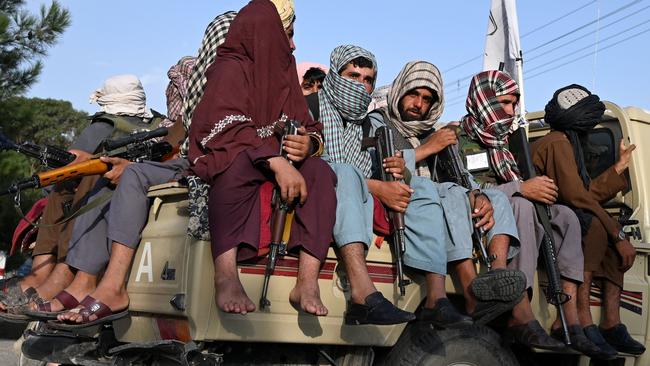 Taliban troops on patrol on the streets of Kabul. Picture: AFP