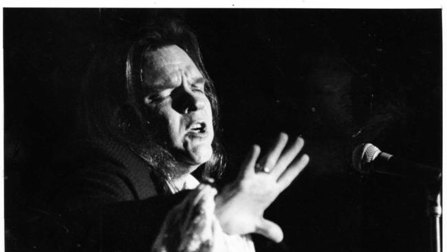 Meatloaf performing during a concert at Thebarton Theatre in Adelaide, 1993.