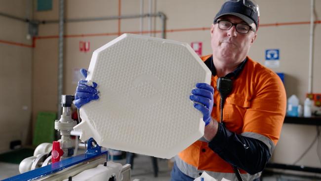 Hydrophis production manager Ambrose McGrath at the Adelaide desalination plant. Picture: Supplied