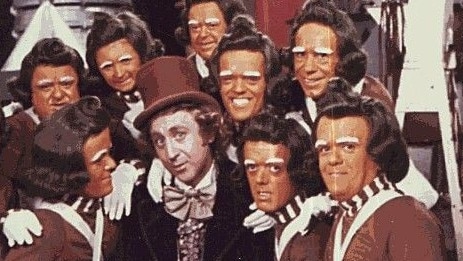 NEWS: Gene Wilder as Willy Wonka and the Oompa Loompas from Charlie and The Chocolate Factory.