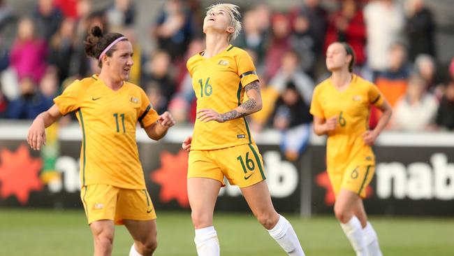 Heyman in action for the Matildas in 2016. Picture: Jack Thomas/Getty Images