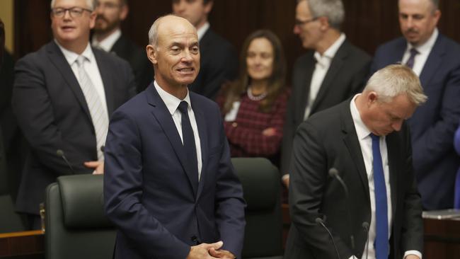 Treasurer Guy Barnett delivers the 2025 Tasmanian state budget. Picture: Nikki Davis-Jones
