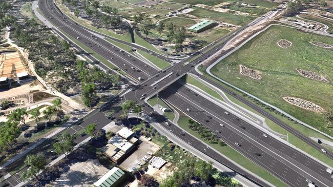 Concept designs for the new $120m Majors Rd interchange.