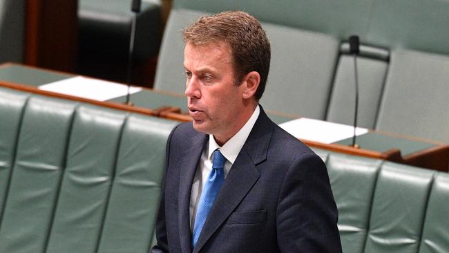 Minister for Social Services Dan Tehan in parliament yesterday. Picture: AAP