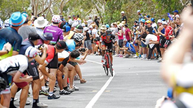 Fans cheer on Richie Porte to victory during the Subaru King of the Mountain in 2018. Picture: Tom Huntley