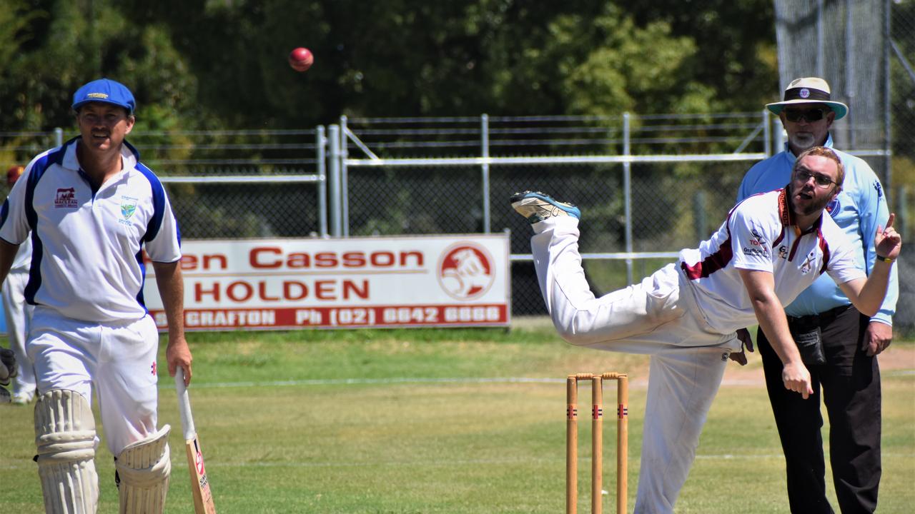 Andy Kinnane bowls for Clarence River in the North Coast Cricket Council North Coast Premier League One-Day clash between Clarence River and Harwood at McKittrick Park on Sunday, 15th November, 2020. Photo Bill North / The Daily Examiner