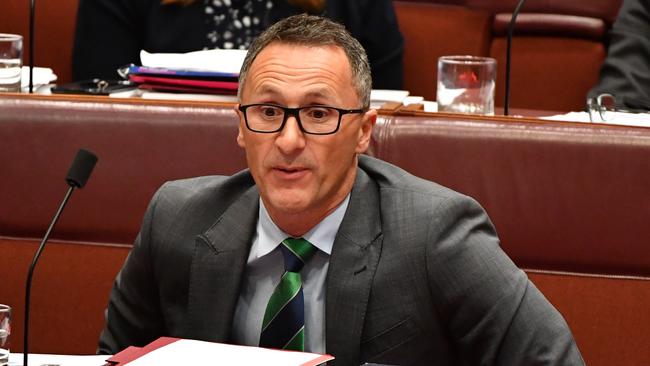 Richard Di Natale has come under fire over his targeting of new Senator Jim Molan. Picture: AAP