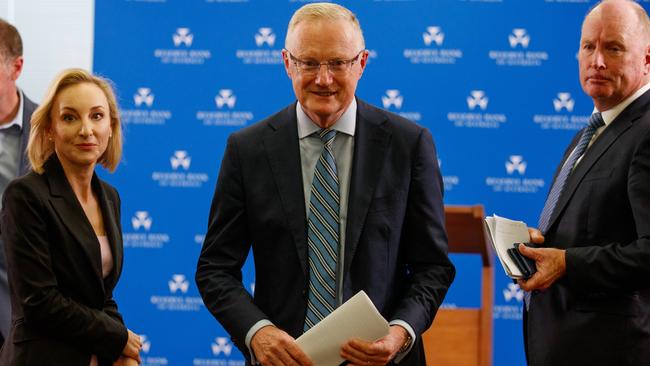 Reserve Bank of Australia Governor Philip Lowe in April following the release of government recommendations into the central bank. Picture: NCA NewsWire / Nikki Short