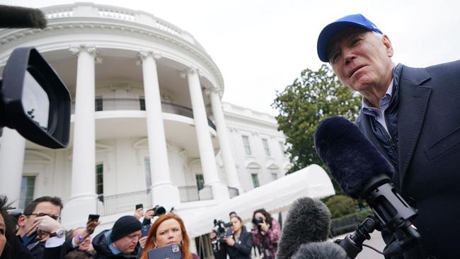 US President Joe Biden arrives back at the White House on Monday after a weekend at Camp David, Maryland. Picture: AFP