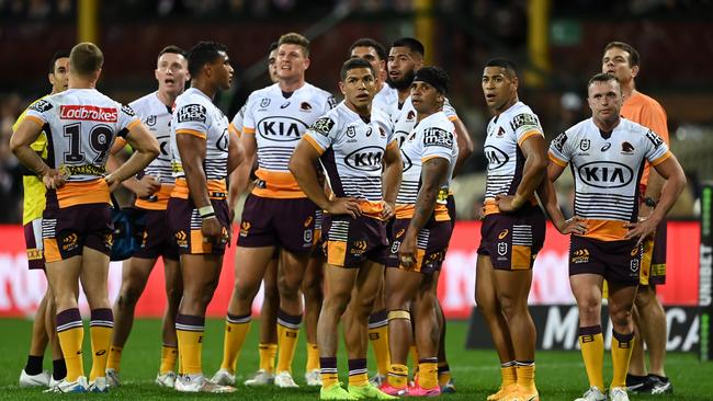 The Broncos playing group is struggling. Picture: Grant Trouville/NRL Photos