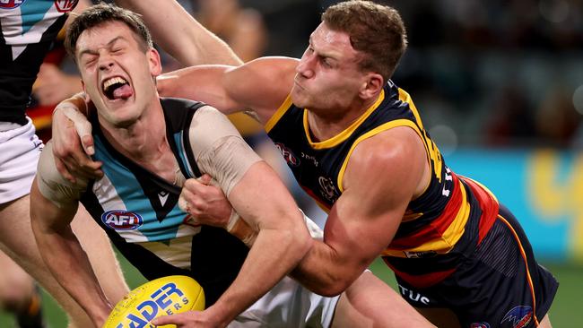 The Power and Crows have differing ideas for their Showdown fixtures. Picture: AFL Photos/Getty Images