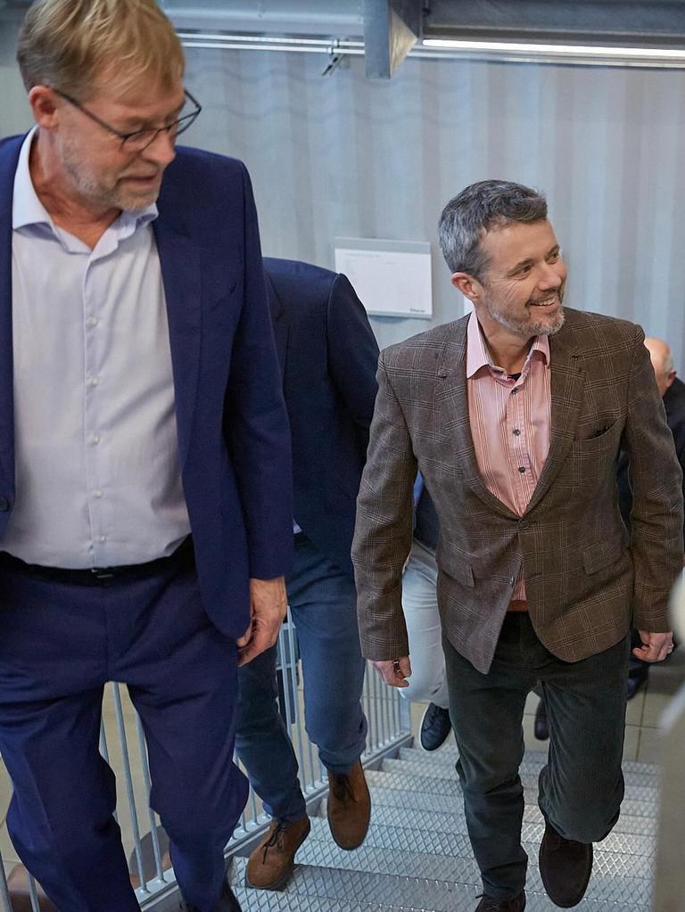 Prince Frederik looked upbeat as he visited a science park on Friday. Picture: Instagram