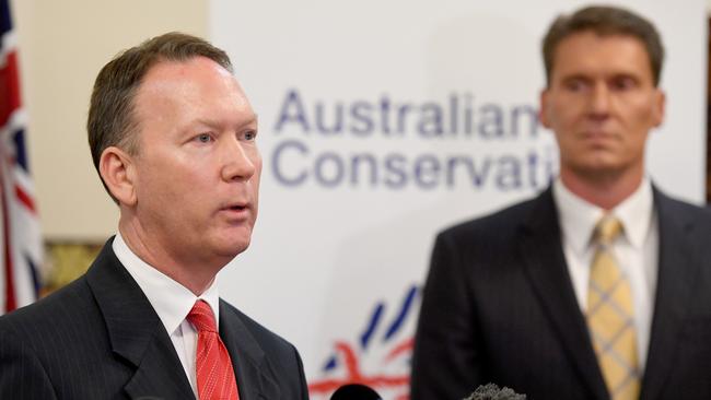 Australian Conservatives MLC Dennis Hood and Senator Cory Bernardi.