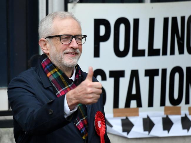 Labour MPs turned on party leader Jeremy Corbyn as the party hurtled towards a crushing defeat at the polls. Picture: AFP