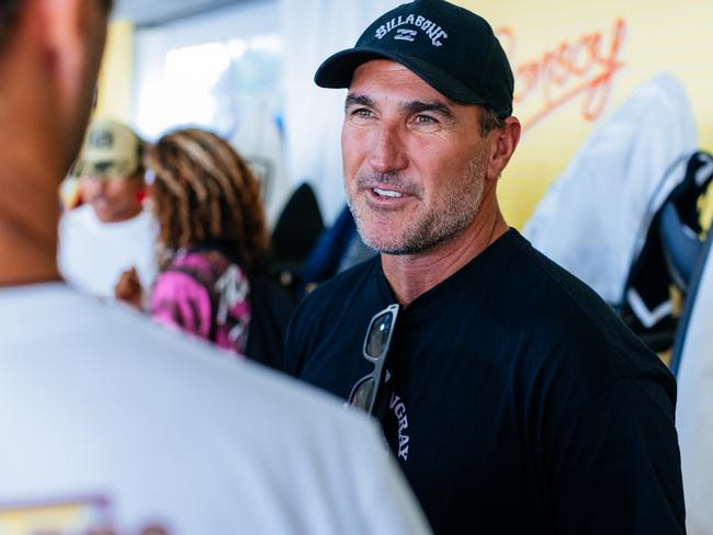 GOLD COAST, QUEENSLAND, AUSTRALIA - APRIL 27: WSL Champion Joel Parkinson of Australia prior to surfing in the Snapper World Champs Heat at the Bonsoy Gold Coast Pro on April 27, 2024 at Gold Coast, Queensland, Australia. (Photo by Cait Miers/World Surf League)