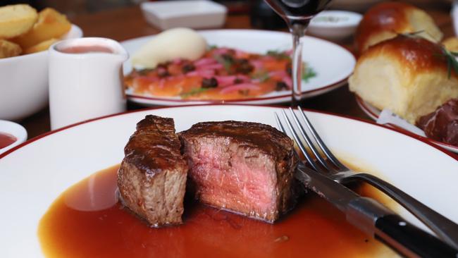 Chophouse’s eye fillet with house-cured salmon and wagyu bresaola. Picture: Jenifer Jagielski