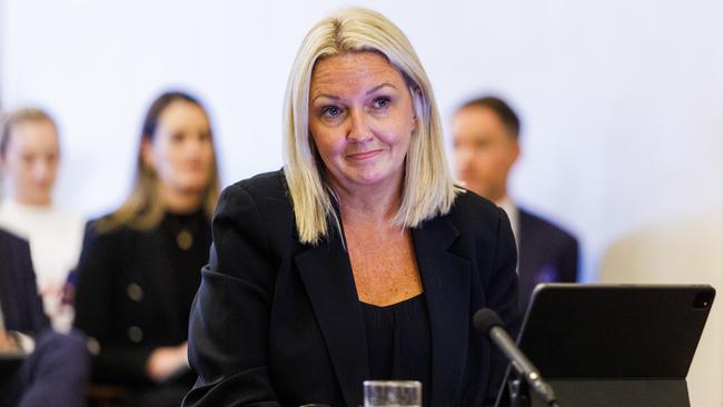 Jetstar CEO Steph Tully during a senate hearing into the cost of living. Picture NCA NewsWire/Aaron Francis