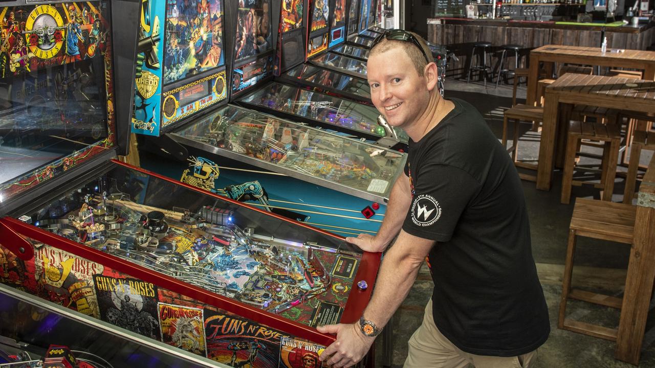 Jon Quinlivan has opened Flipp'd. A Pinball and Arcade Cafe in Club Lane. Tuesday, March 8, 2022. Picture: Nev Madsen.