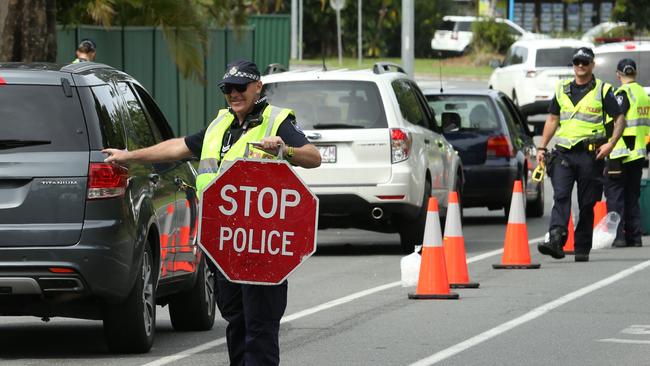 Police carry out a random breath testing operation. Generic image.