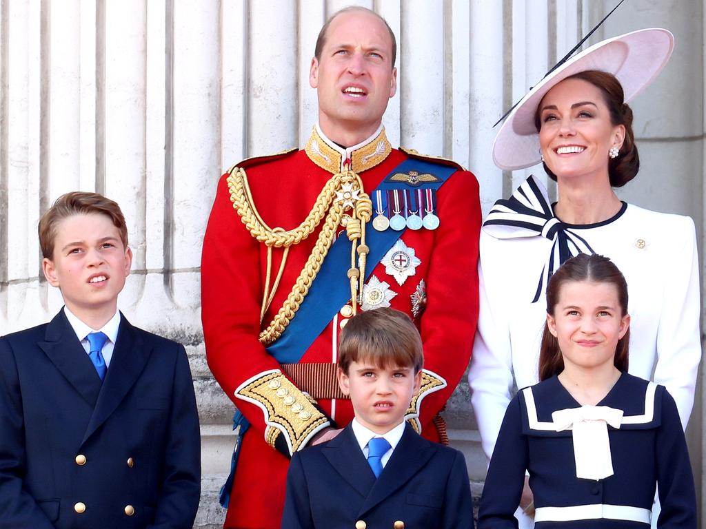 (L-R) Prince George, Prince William, Prince Louis, Catherine, Princess of Wales and Princess Charlotte. The birthday party for George was a “private” occasion, according to palace sources. Picture: Chris Jackson/Getty Images