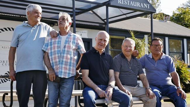 Sydney Portugal Community Club members are angry that neighbours are mounting a campaign against the venue: (l to r) Francisco David, Joe Martins, Jorge Martins, Celestino Garcia and Jack Palma. Picture: Sam Ruttyn