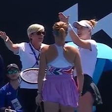 Alison Riske-Amritraj blow ups up at the umpire.